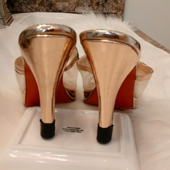 ZARA BASIC GOLD SANDALS W/RHINESTONES 37EU/US 7 - Picture 4 of 6
